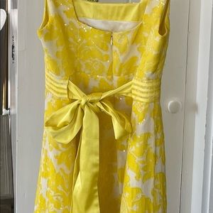 Classic Alice + Olivia yellow sequin dress
